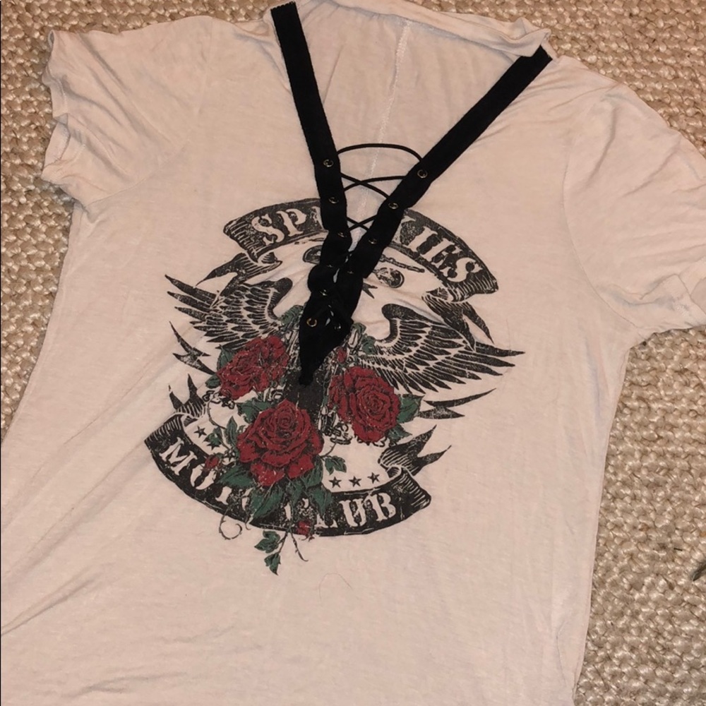 Lace Up Shirt W/ Collar